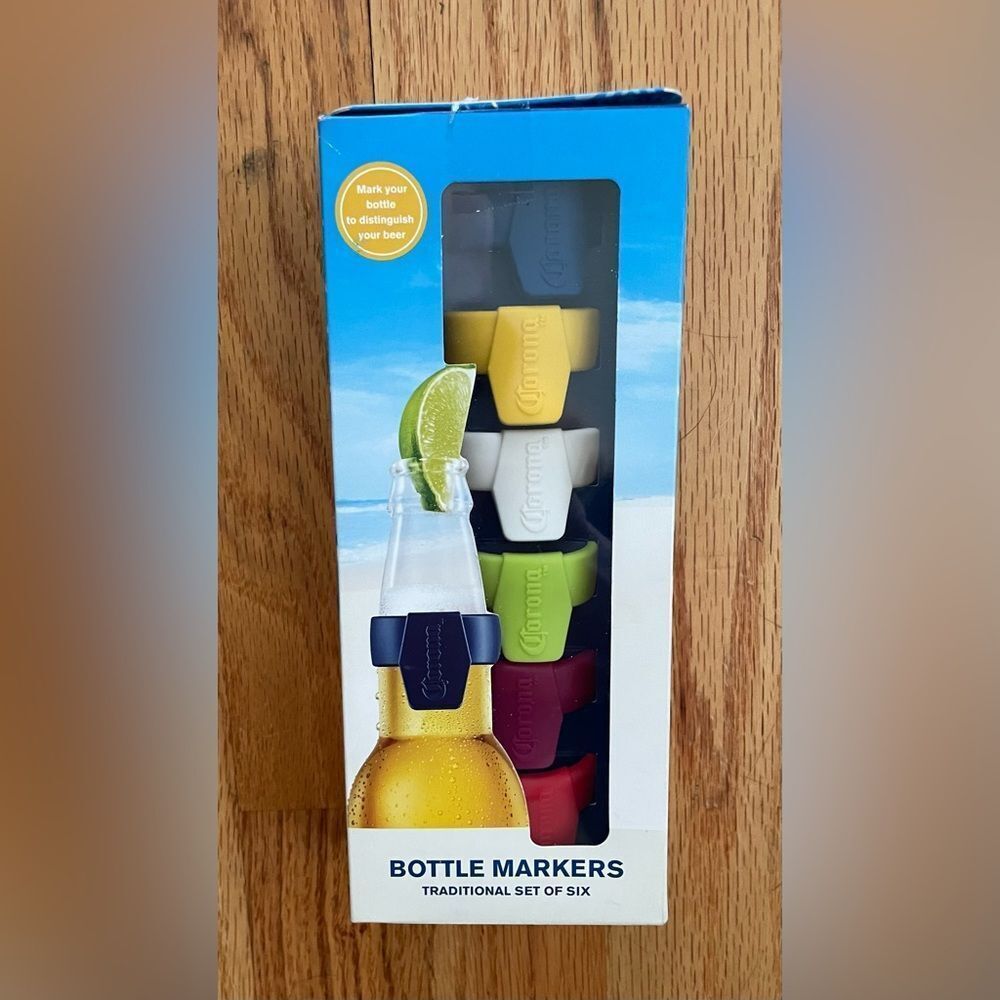 🆕 Corona Set of 6 Corona Beer Bottle Markers Multi Colored
